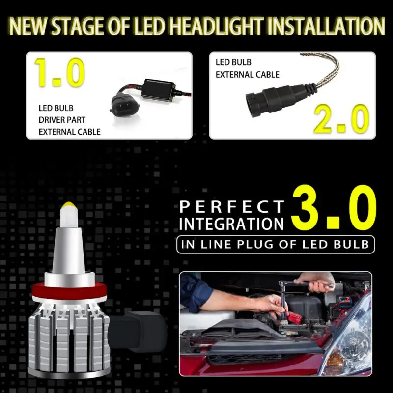 

H8/9/11 Waterproof Quartz Headlights Practical Car Headlight Bulb Car Headlights Car Accessories 6000k Universal Spotlight 40w