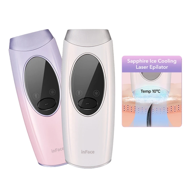 

InFace Ice Cooling IPL Lase Hair Removal Painless Hair Electric Epilator Threading Whole Body Hair Remover 510~1200nm Wavelength