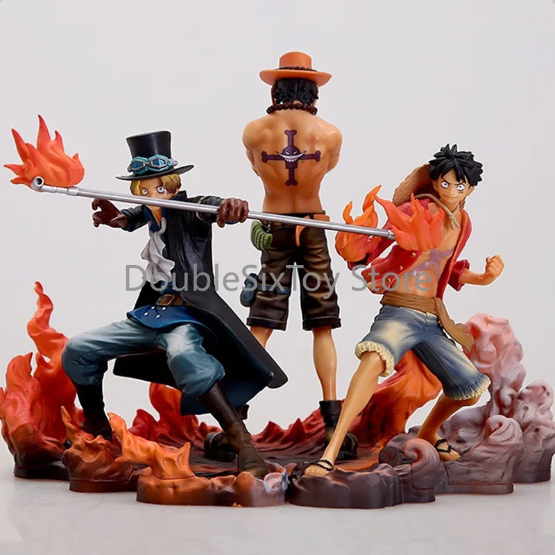

3 шт. Аниме Фигурка обезьянка · D · Luffy Portgas · D · Ace Sabo три брата Набор ПВХ экшн-фигурки коллекционные модели игрушки куклы 14-17 см