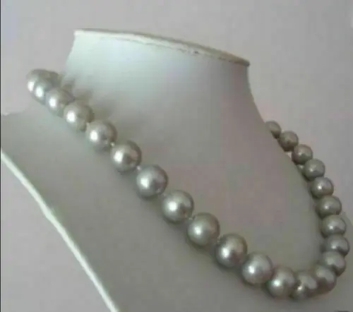 

BEAUTIFUL AAA 10-11MM South Sea GRAY PEARL NECKLACE 18INCH 14kp Yellow Gold