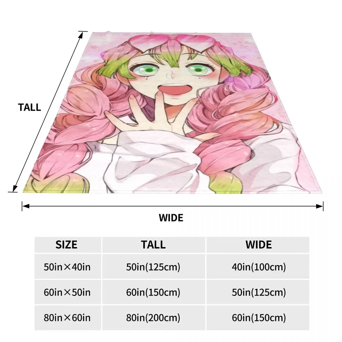 Бархатное одеяло Kanroji Mitsuri из аниме рассекающий демонов легкий плед для дома