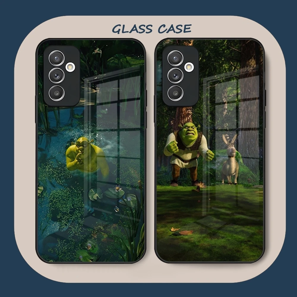 Чехол для телефона с забавным мультяшным затвором стекло Samsung S23 S24 S22 S21 S20 A14 A54 A53 A34