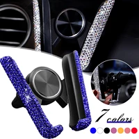 car phone holder women diamond crystal car air vent mount snap on phone holder flexible durable car bracket interior accessories