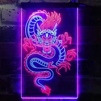 custom neon sign chinese dragon totem dual color led neon sign home room art decor chinese style decoration wall hanging light