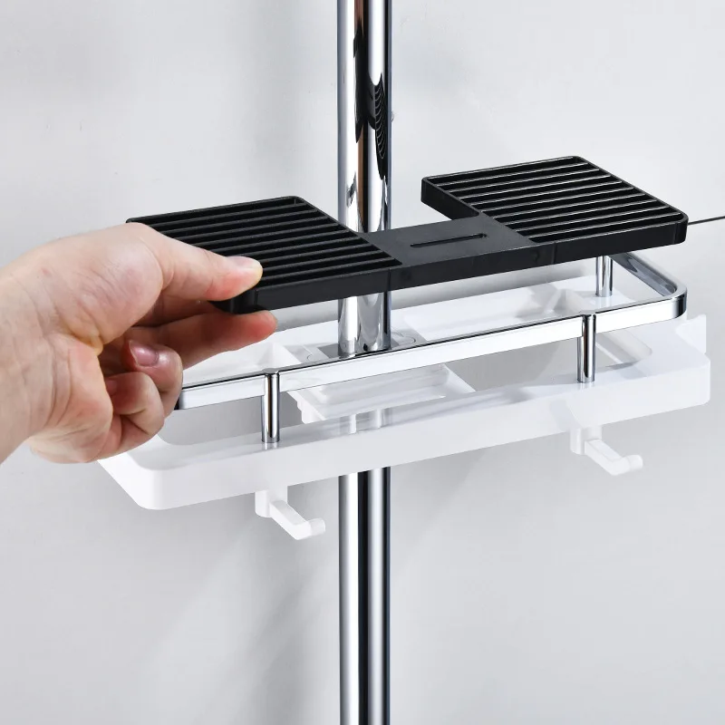 

Shower Storage Holder Rack Organizer Bathroom Shelf Shampoo Tray Stand No Drilling Floating Shelf For Wall Household Item