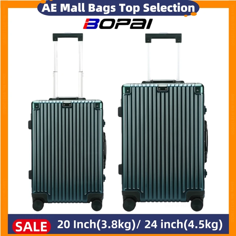 

Мода для багажа на тележке BOPAI Элегантный чемодан на колесиках для мужчин и женщин, большая вместимость, дорожная ручная кладь, брендовый ди...