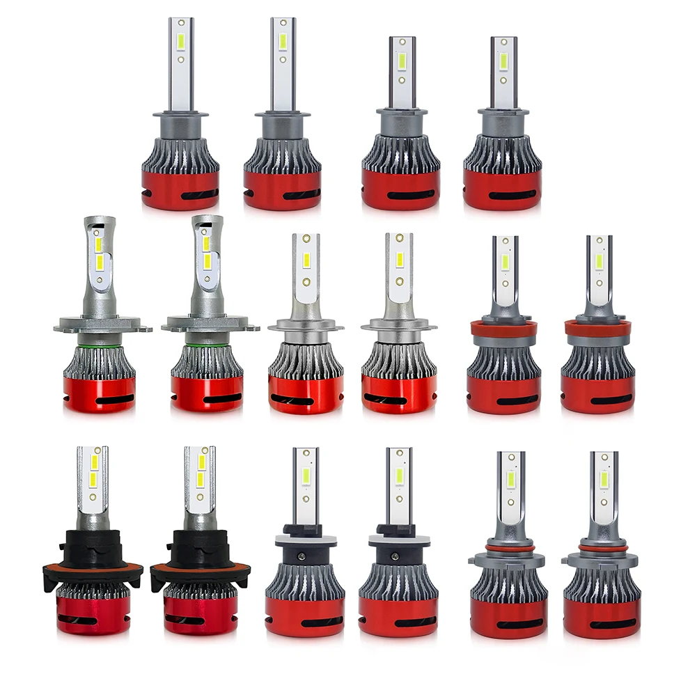 

Светодиодный лампы для автомобильных фар 6500K 8000LM H1 H3 H4 H7 H11 H13 880 9005 COB лампы для фар автомобильные аксессуары Принадлежности
