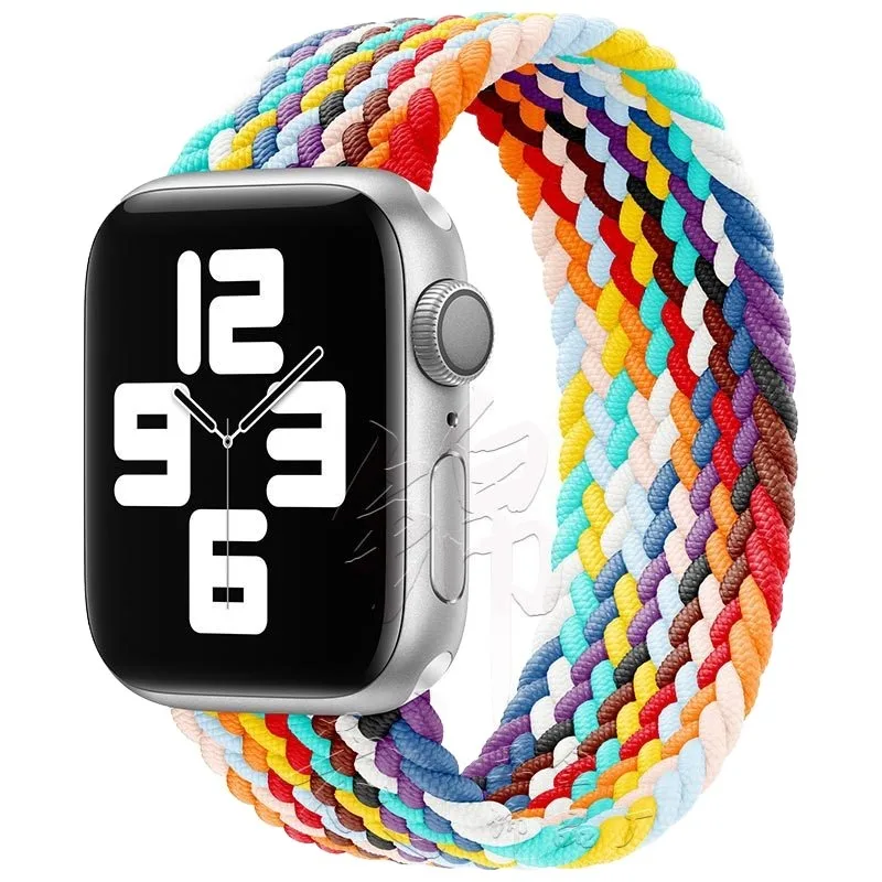 

Ремешок из нейлона для Apple iWatch Band SE 6 42/44/45/49 мм, эластичный плетеный спортивный браслет для iWatch Series 5 4 3, 42/44/45 мм