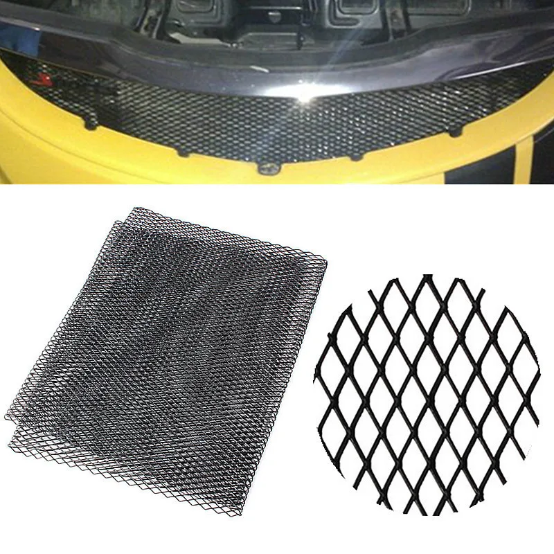 

Универсальная сетка для радиатора автомобиля, алюминиевый решетчатый гриль для кузова автомобиля, 100 х3 см, черный/серебристый