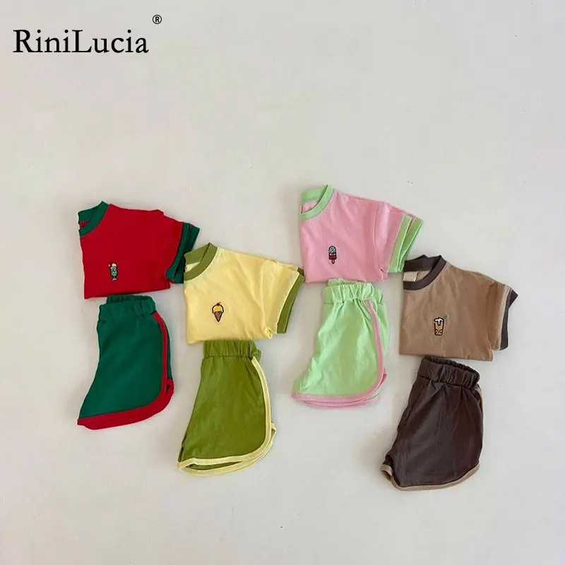 

2023 Casual Baby Kids Sport Clothing Printing Clothes Sets for Boy Girl T-shirt+Shorts Children Costumes Baby Clothes
