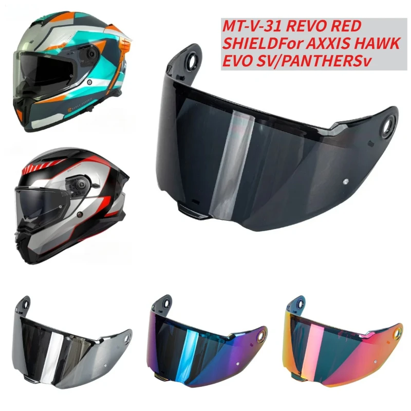 Фото CCUUD Подходит для шлемов MT AXXIS HAWK EVO SV PANTHER SV, сменный цветной визор MT-V-31, запасные линзы для шлема. №1