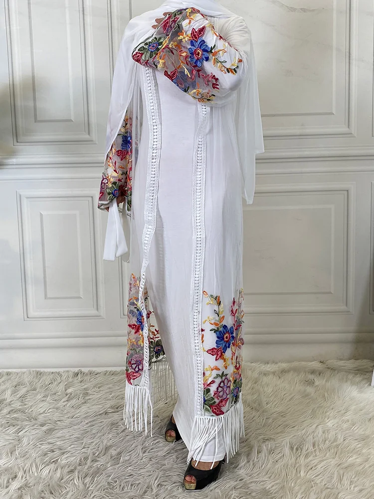 Мусульманские Абайи для женщин модная вышитая сеточка турецкий скромный кафтан