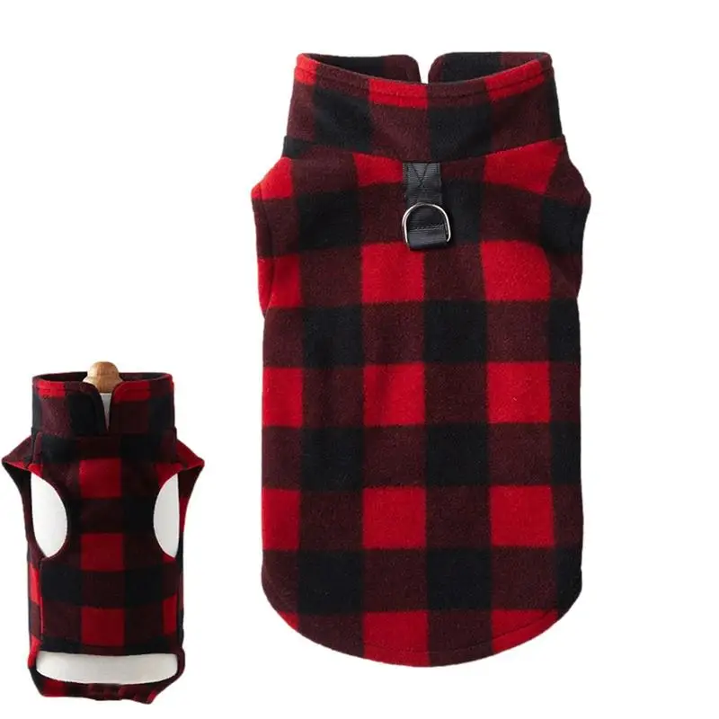 

Зимнее пальто для собаки, уютное пальто для собаки для холодной погоды, клетчатый дизайн, теплый плотный пуловер без рукавов, куртка для соб...