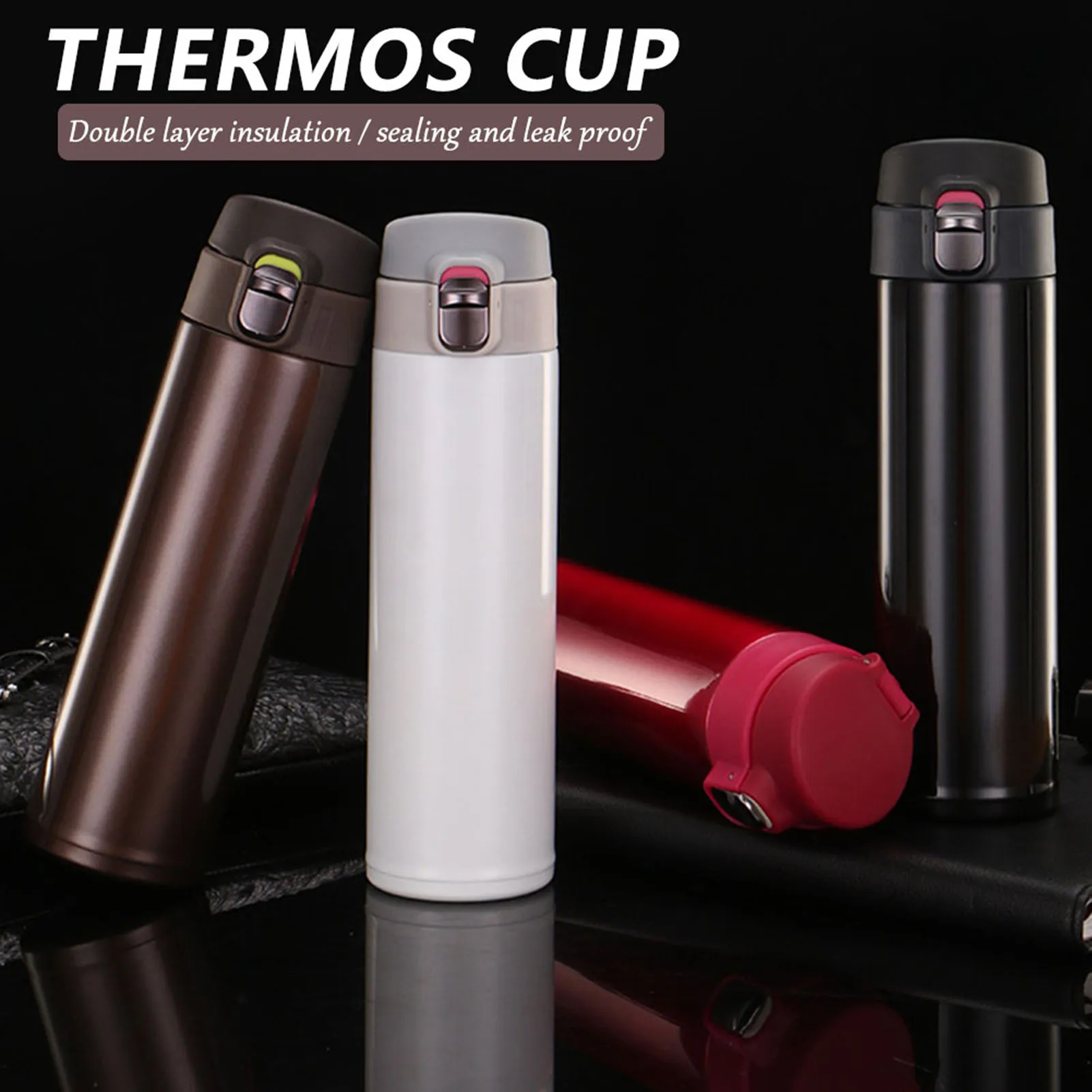 Pop Up Vacuum Insulated Portable For Sports Steel Water Bott