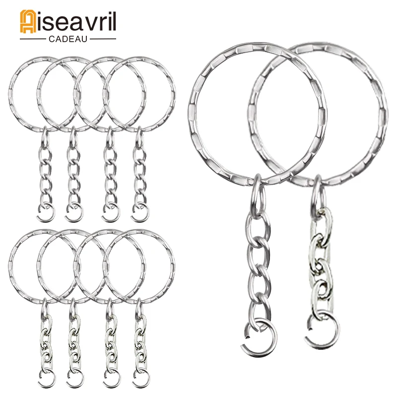Metal Embossed Blank Keyring Keychain Split Rings Keyfob Key Rings Lobster Clasp Key Pendant Chains Climbing Buckles Carabiner