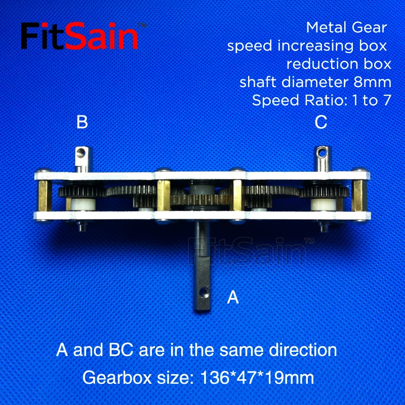 

FitSain--1 to 7 Metal Gear Reducer speed-up box accelerator large torque accelerator Reducer