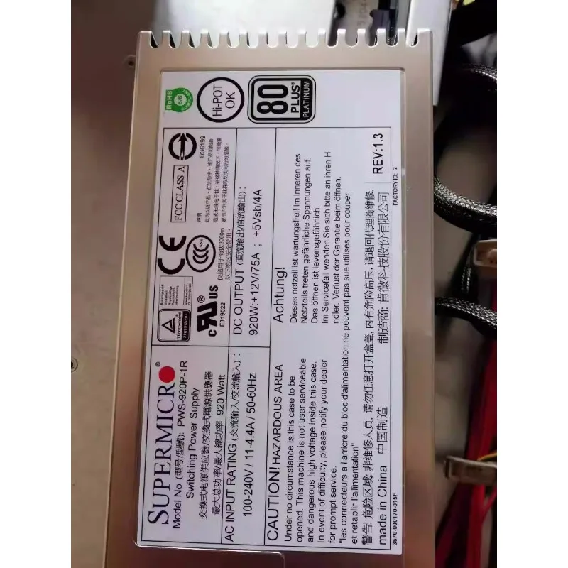 PWS-920P-1R PWS-920P-SQ Резервный модуль питания 920 Вт Dawning I840-G25