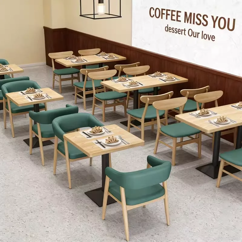 Фото Комплект мебели для столовой из массива дерева: диван-кровать, стол и стулья, современный дизайн, прочный пенополиуретан высокой плотности, для коммерческого использования №1