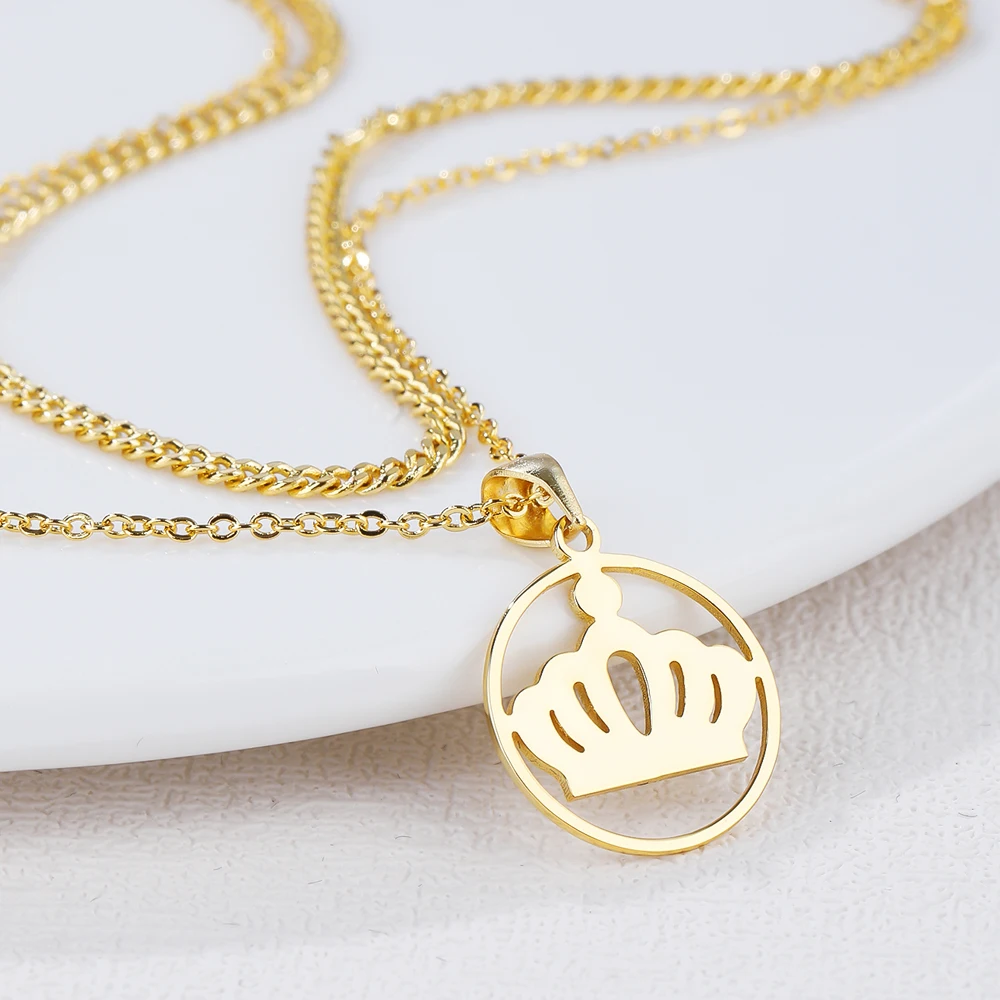 

14K Gold Plated Love Crown Necklace NEW Personality design Necklaces For Women Wedding Valentine's Day Gifts