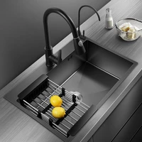 stainless steel kitchen sink black pipe undermount drain soap dispensor washing sink organizer cocina accesorio home improvement