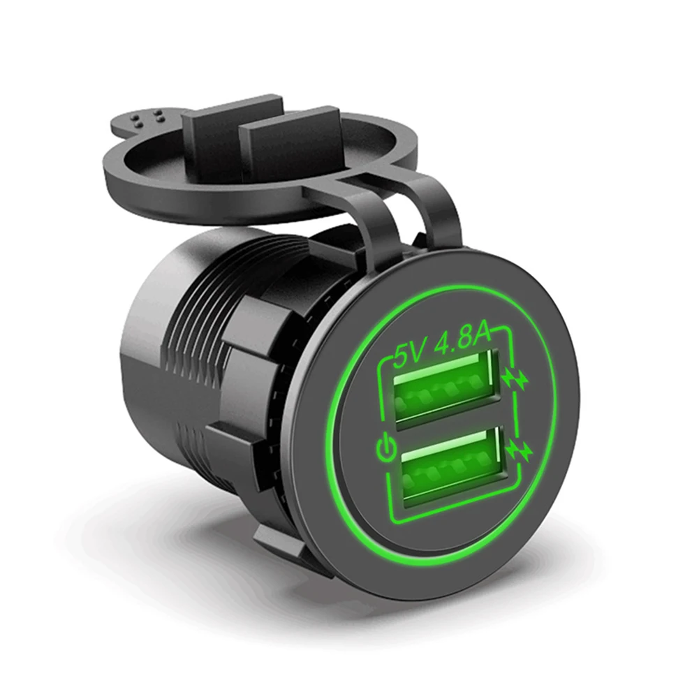 

Зарядное устройство с двумя USB-портами для автомобиля, мотоцикла, автобуса, с двумя Usb-портами