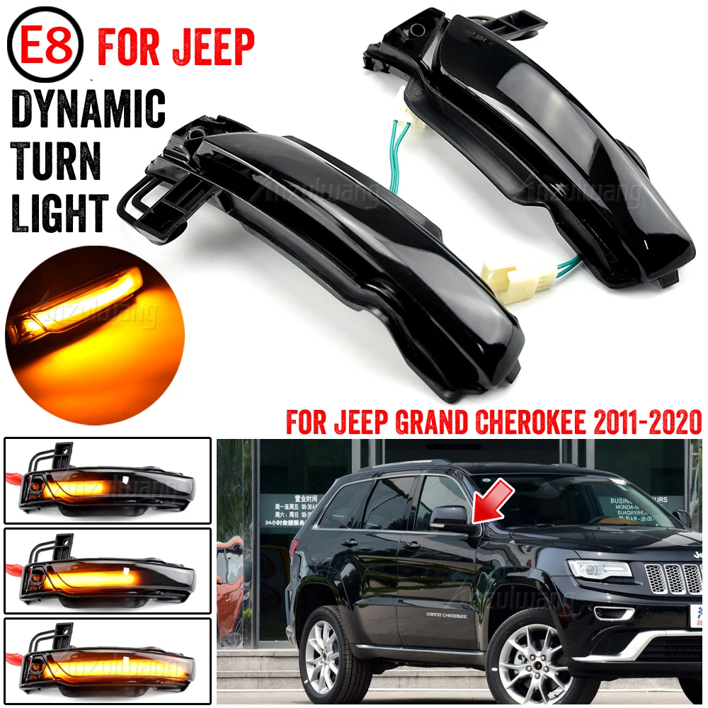 

1 Set Led Side Door Wing Mirrors Dynamic Sweep Turn Signal Light Indicator Lamp For JEEP GRAND CHEROKEE MK IV WK WK2 2010-2020