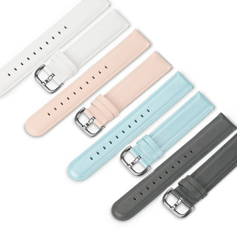 22mm 20mm Leather Strap For Samsung Galaxy Watch 46mm/3 45mm/4/5/Active 2 44 40mm Bracelet Belt for Huawei Watch GT2/Amazfit GTR