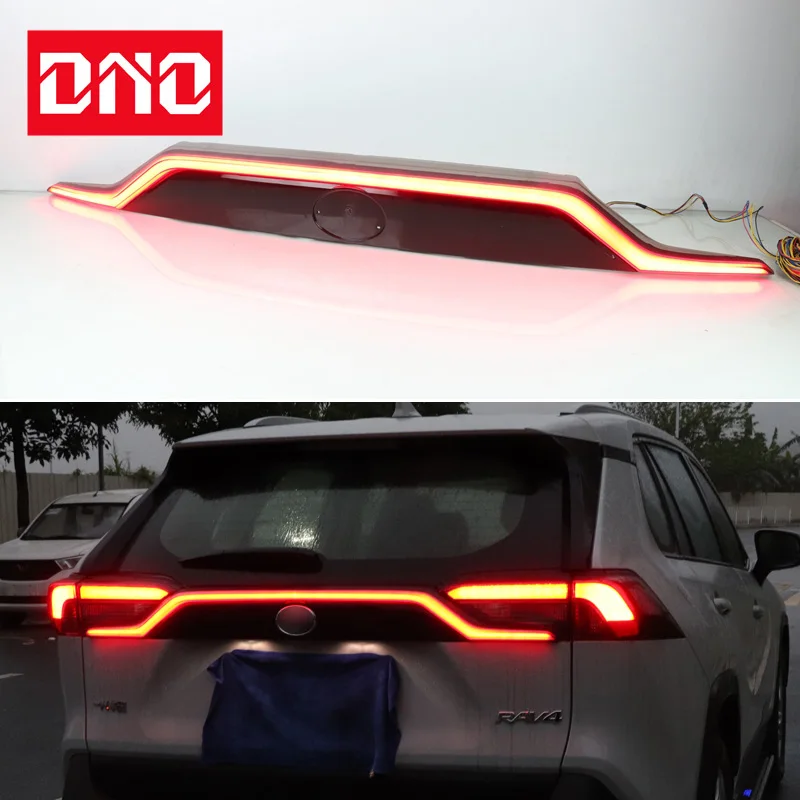 

Автомобильные светодиодные лампы заднего бампера для Toyota RAV4 2019-2023 2024, стоп-сигнал, указатель поворота, резервный отражатель, задние фонари, противотуманные фары