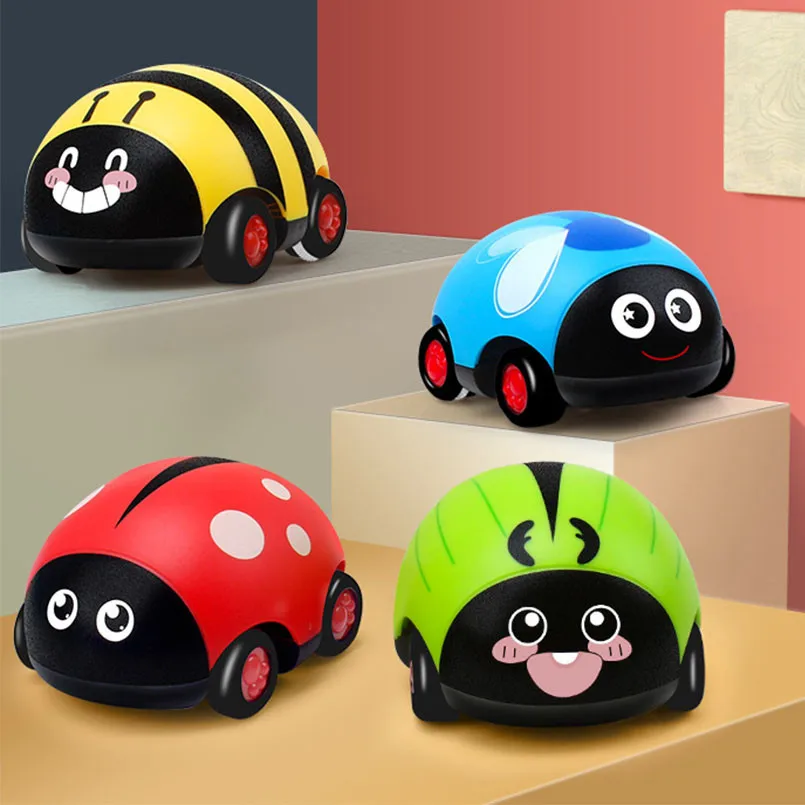 

Kids Cartoon Pull Back Toys Car Inertia Trolley Insect Car Model Children Education Ladybug Insect Action Figures Toys for Baby