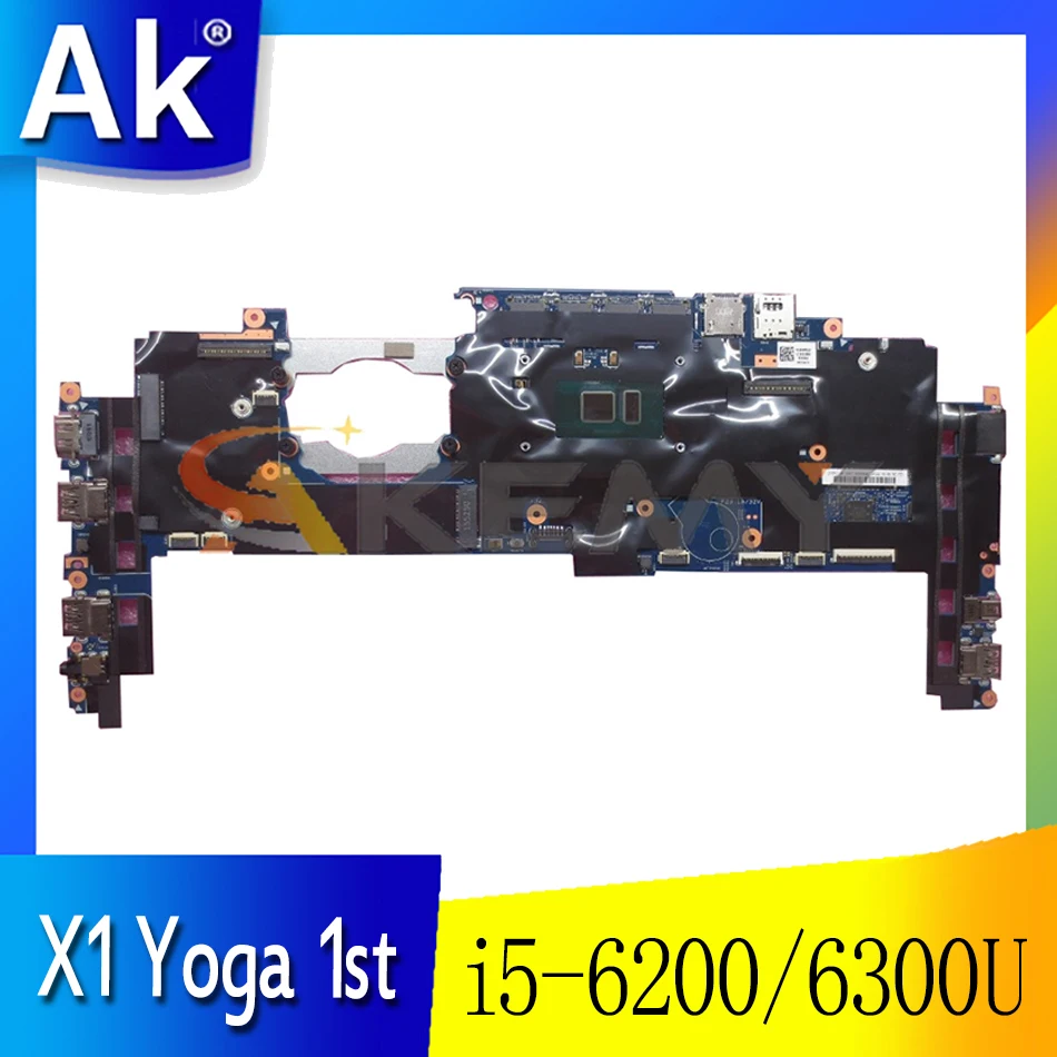 

For Lenovo ThinkPad X1 Yoga 1st Gen X1 Carbon 4th Gen laptop motherboard 14282-2M W/ i5 6200/6300U CPU 8G-RAM Mainboard