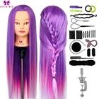 Профессиональная голова-манекен NEVERLAND, 30 дюймов, для тренировки длинных волос фиолетового и радужного цветов