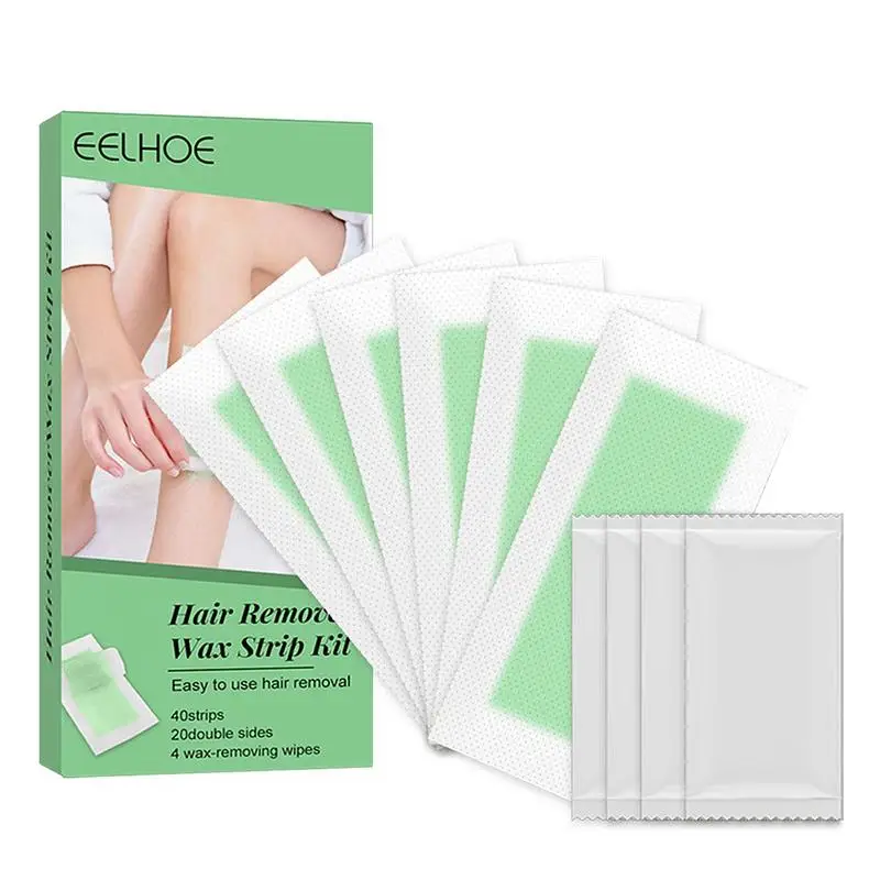 24Pcs Hair Removal Tool Wax Strips Waxing Wipe Sticker For Face Leg Lip Eyebrow Leg Arm Body Hair Removal Two Side Mini Size