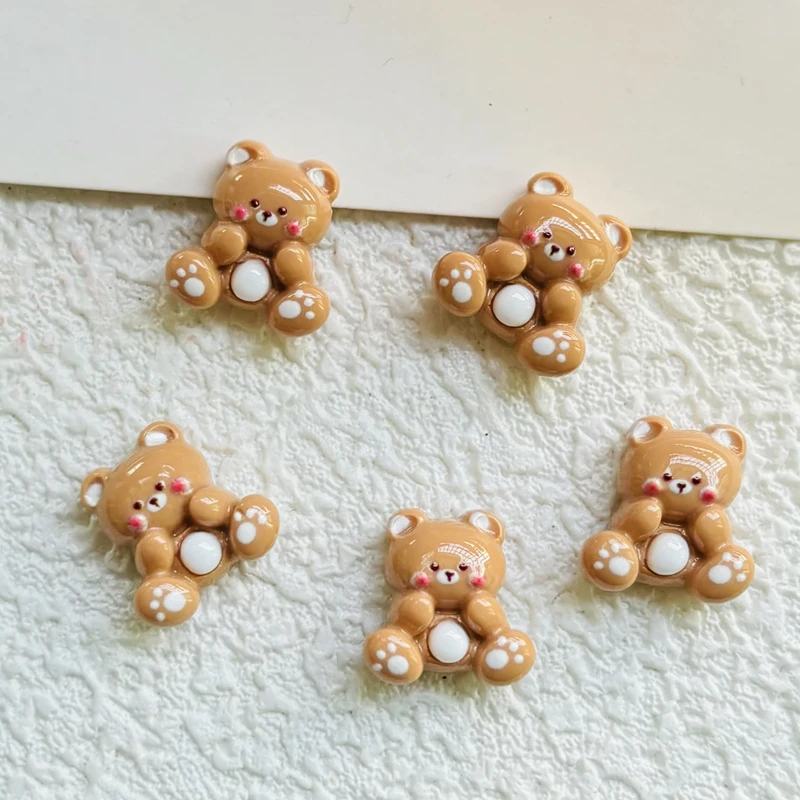 

20 шт. новый маленький медвежонок с яркой поверхностью, смола, мультяшная плоская задняя часть, скрапбук Kawaii, украшения «сделай сам», очаровательные украшения, аксессуары A73