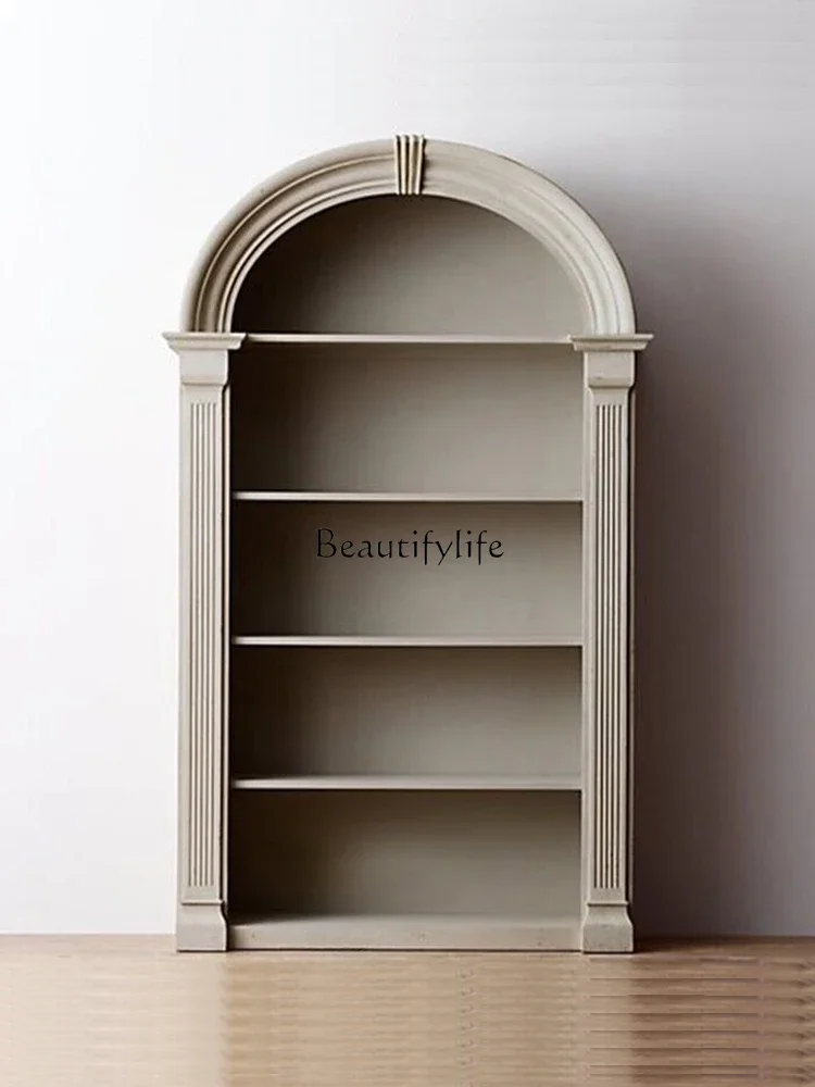 Книжный шкаф из цельного дерева в американском стиле французский ретро потертый