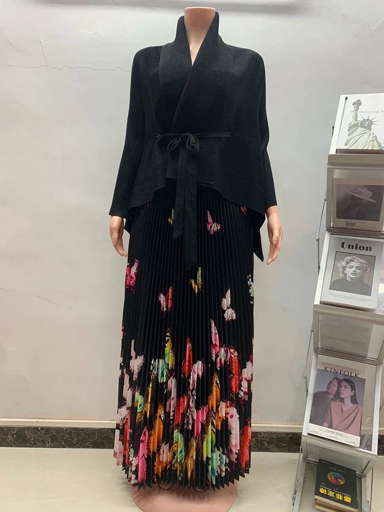 ANLAN Новая зимняя плиссированная юбка со складками однотонный топ с рукавами