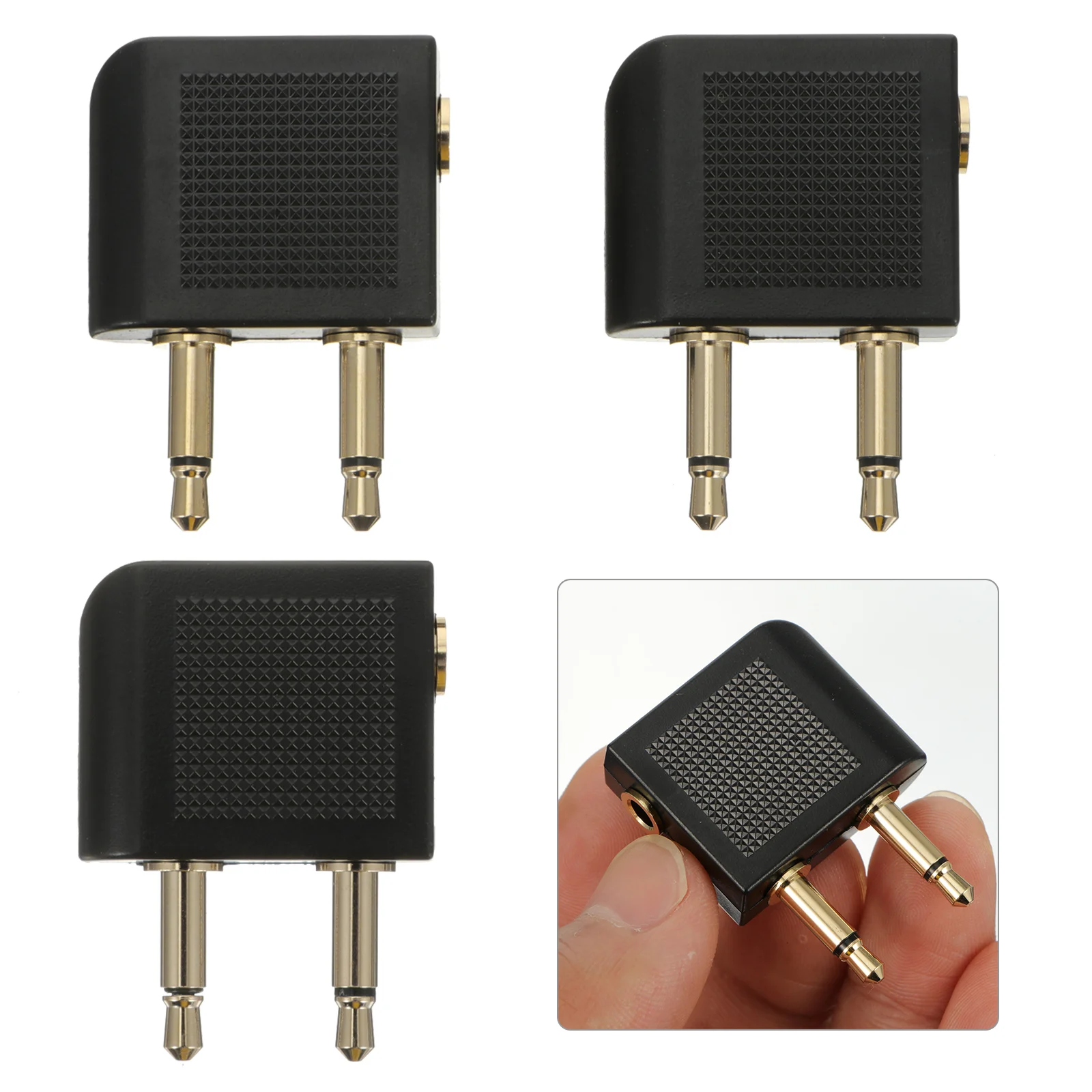 

3pcs Airplane Adapter Premium Sturdy Durable Prime Audio Adapter Converter for Headphone Earphone