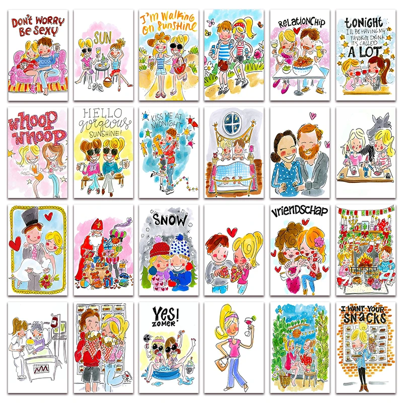 

New 5D Diamond mosaic Blond Amsterdam Cartoon Girl DIY Full Diamond painting embroidery Home decor Comic boy cross stitch E136