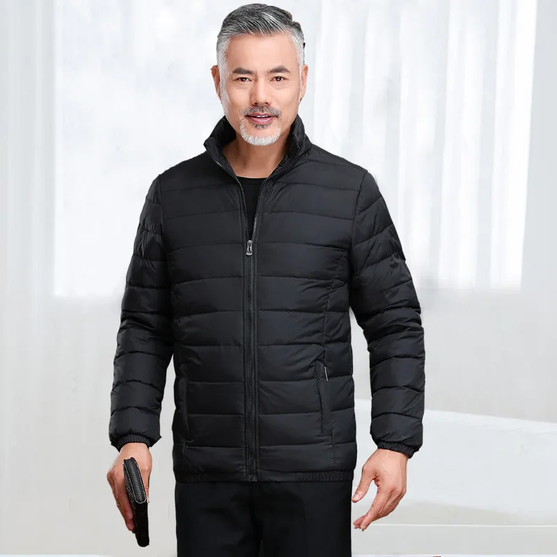New Casual Men's Lightweight Padded Clothes middle-aged and elderly short plus size padded jacket Men's winter jackets parkas