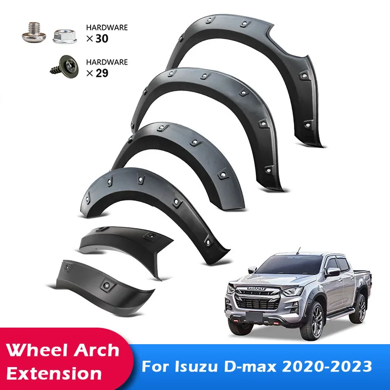 

Fender Flares Wheel Arch Extension For Isuzu dmax 2020 2021 2022 2023 Mudguard with screws Double Cabin 4X4 Car accessories