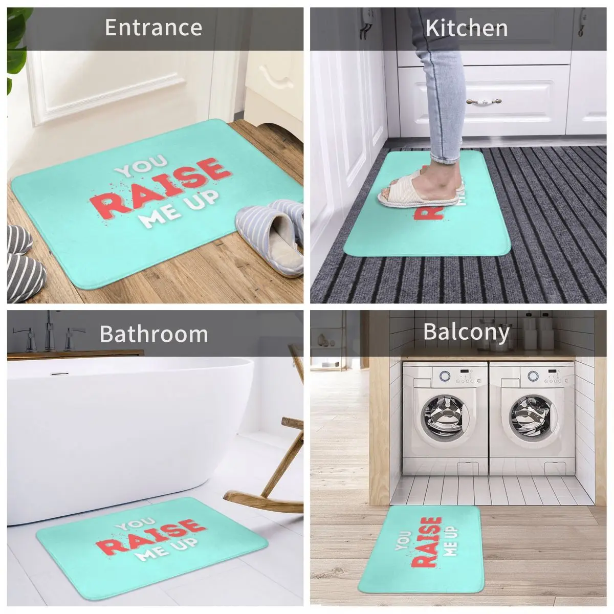 

You Raise Me Up Bath Door Mat Logo Rug Carpet Decor Entrance Living Room Home Kitchen Bedroom Removal Toilet