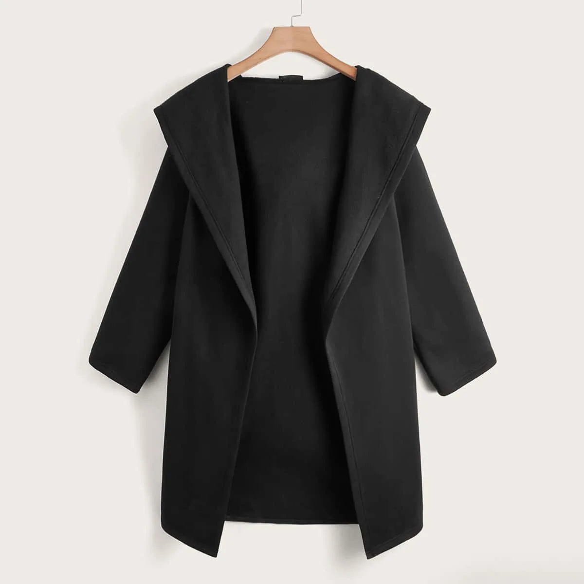 

women's hooded coat mid-length autumn solid color trench coat