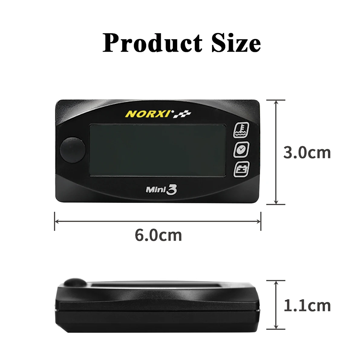 Фото Мотоциклетный термометр KOSO, вольтметр, таймер для YAMXHA NMAX XMAX TMAX Mini3, светодиодный цифровой дисплей, квадратная температура воды №4