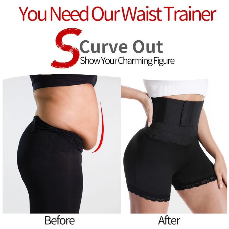 Waist Trainer Shaper Women Tummy Control Slimming Panties Hight Waist Butt Lifter Shaper Underwear Adjustable Belt Shapewear