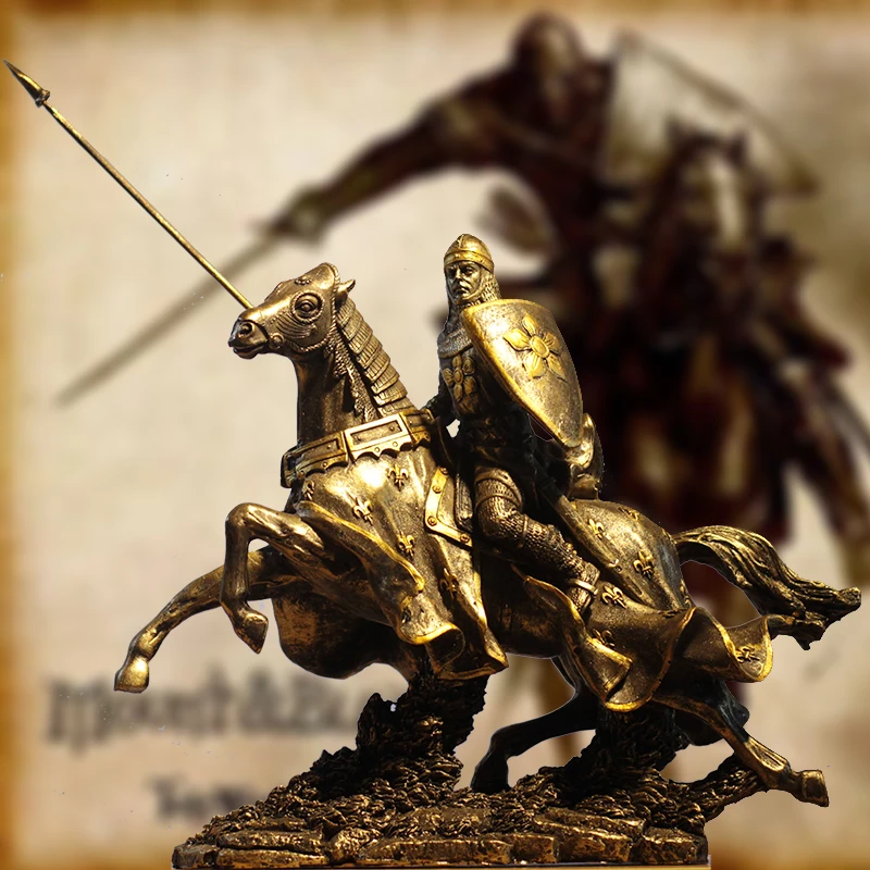 

Medieval warrior armor model retro Roman armor warrior creative bar decorations shield knight culpture crafts statue