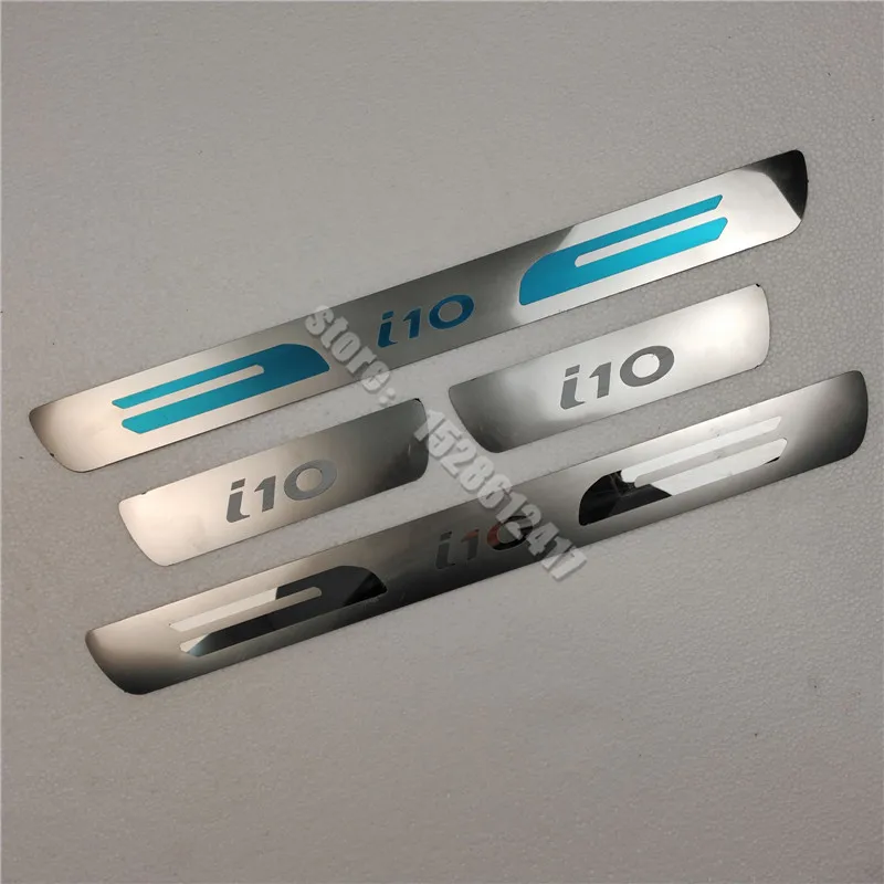 

Free Shipping for Hyundai I10 2013-2020 Car Styling Stainless Steel Door Sill Scuff Plate Guards Threshold Pedal Styling Trim