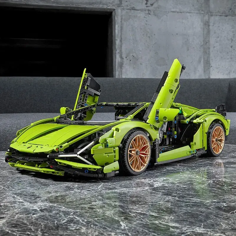 

42115 81996 Lambo Sian с реальной реальностью модели строительства для взрослых Зеленый RC Спорт автомобиль блок 3696 шт RC игрушки для мальчиков Подарки