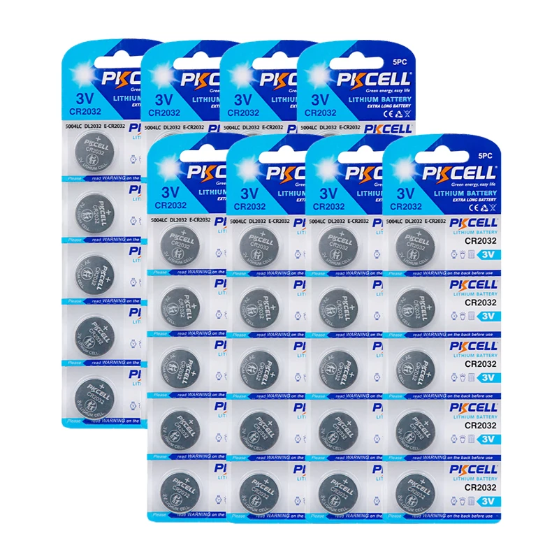 

40PCS PKCELL CR2032 3V button batteries BR2032 DL2032 ECR2032 Cell Coin Lithium Battery for watch car remote key
