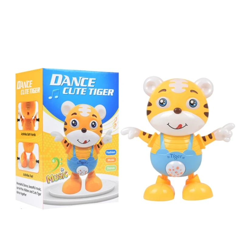 

Танцующий игрушечный Тигр из мультфильма, электрические музыкальные игрушки с подсветкой для малышей, младенцев, N0HD