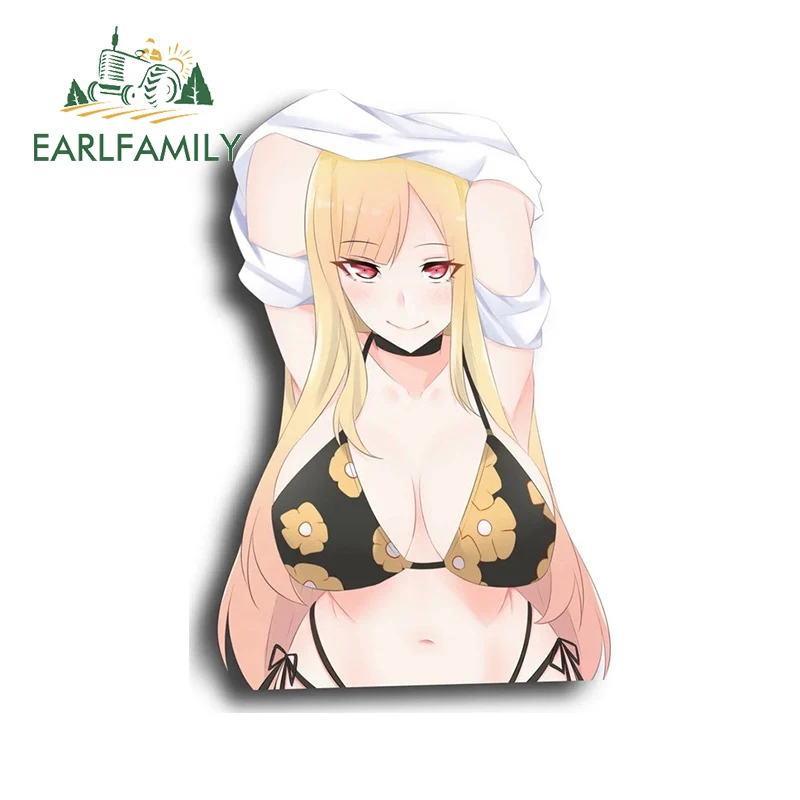 

EARLFAMILY 13 см x 8,8 см для Марина Китагава сексуальные автомобильные наклейки окклюзия царапины виниловые наклейки простой бампер Декор фургон ...