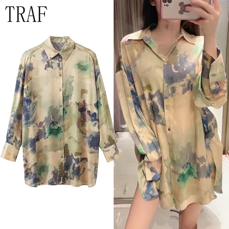 

Блузка Женская атласная с длинным рукавом и воротником на пуговицах